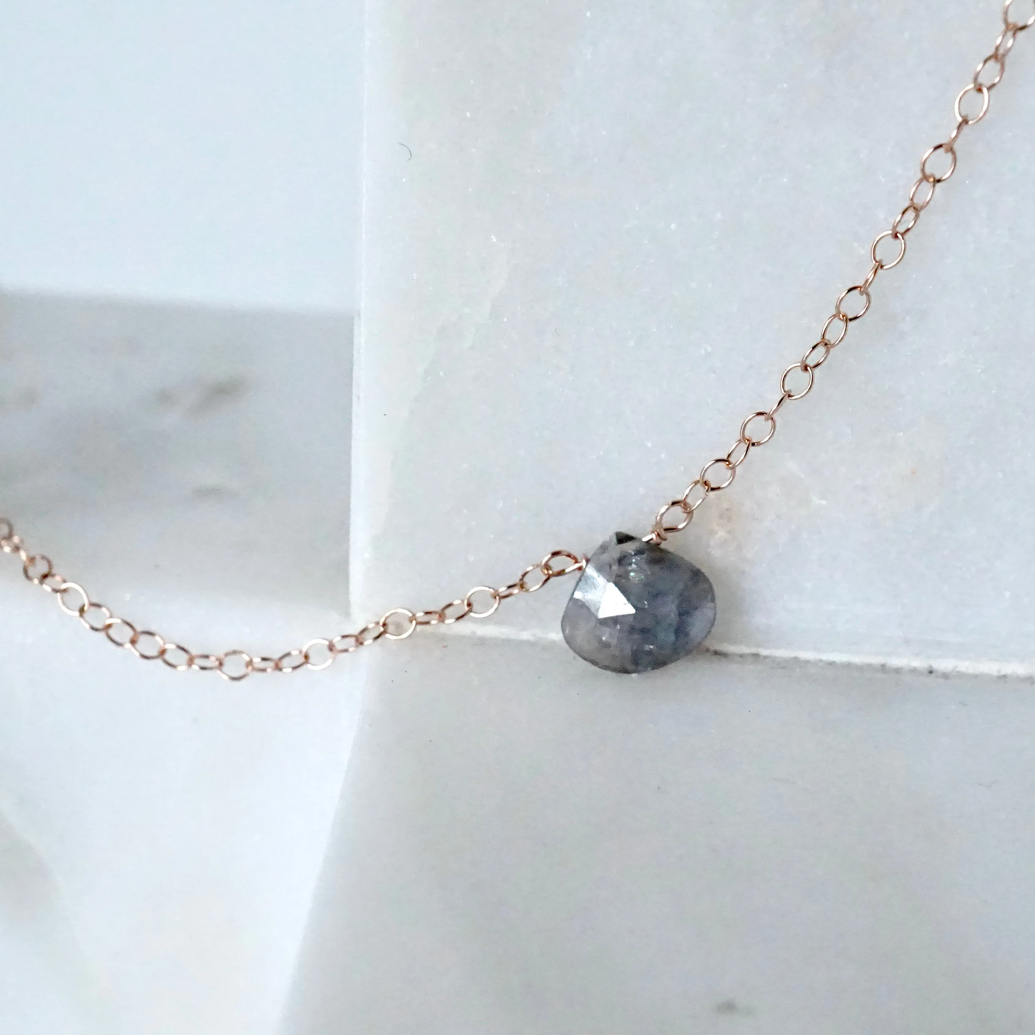 Sapphire Necklace - September Birthstone Gold Necklace - Sapphire Floating Necklace - Sapphire Gemstone Necklace