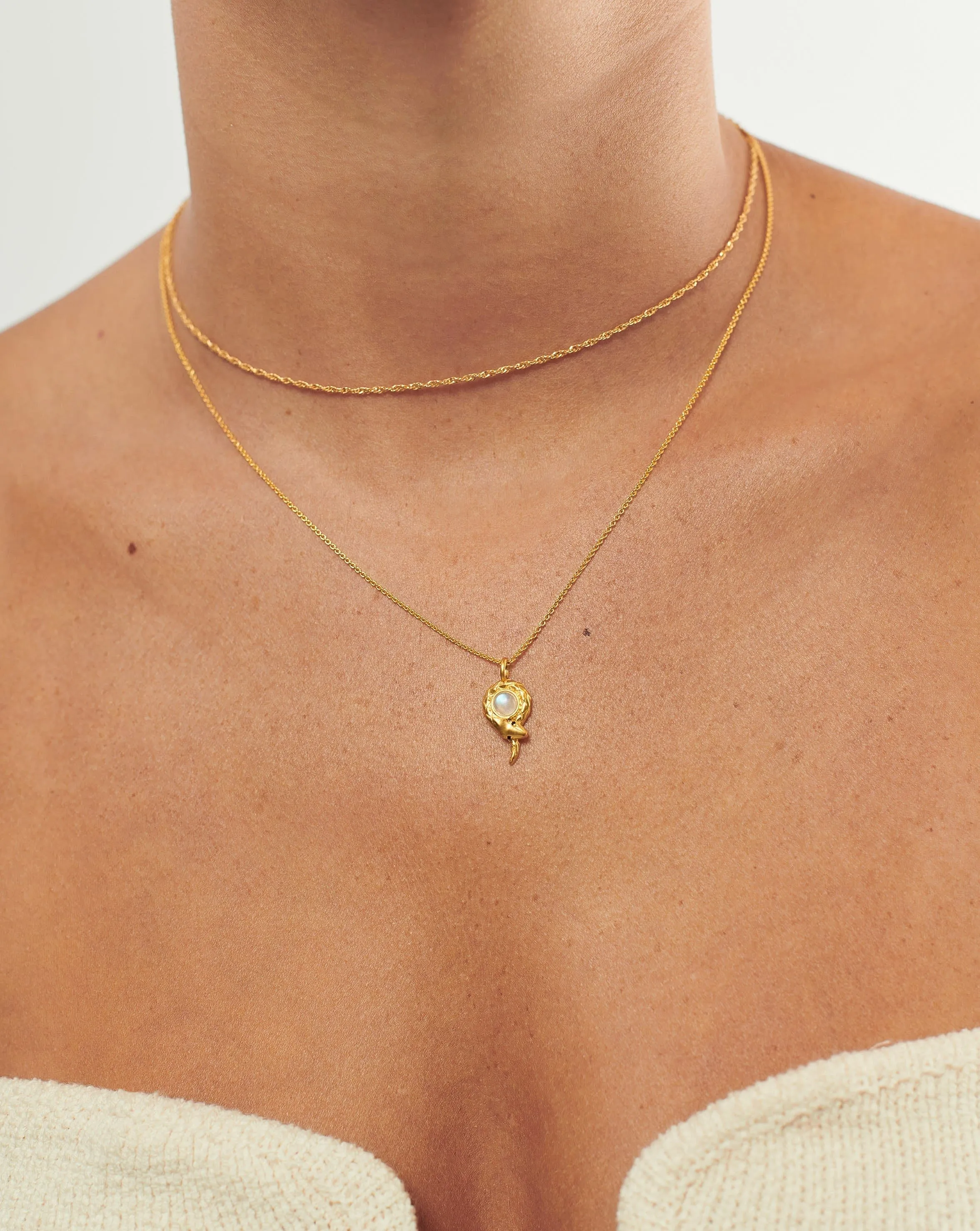 Serpent's Twisted Pendant Necklace Set | 18ct Gold Plated Vermeil