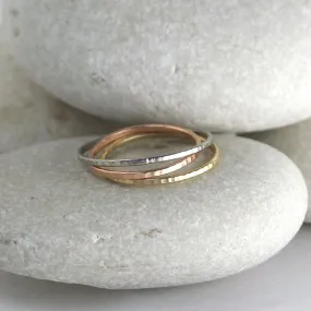 Set of Stacking Rings in Silver and Gold