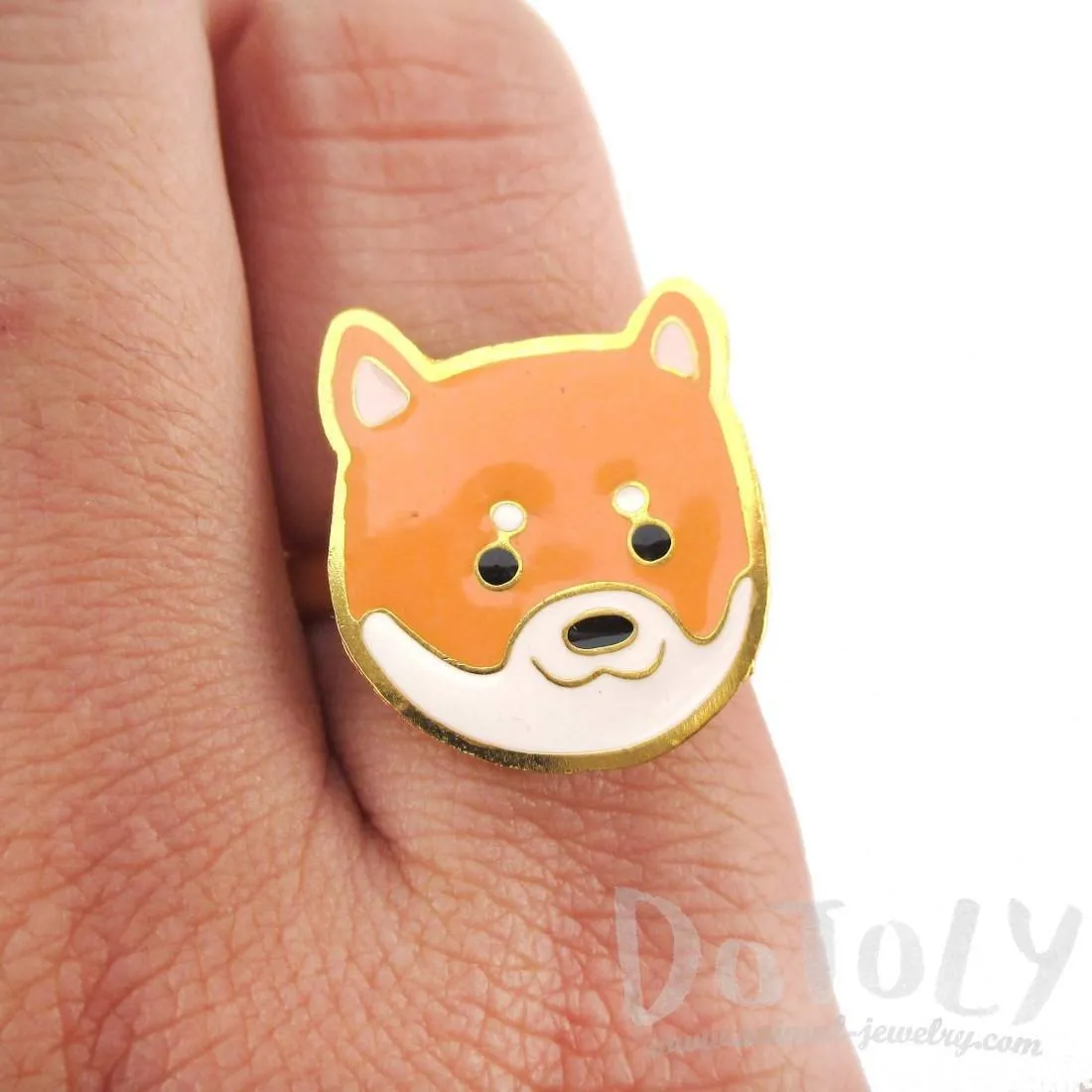 Shiba Inu Puppy Face Shaped Adjustable Animal Ring | Limited Edition