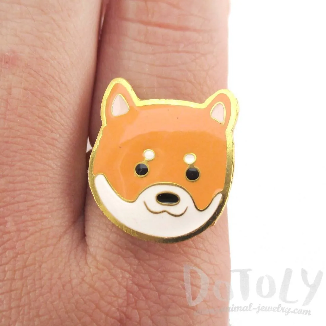 Shiba Inu Puppy Face Shaped Adjustable Animal Ring | Limited Edition