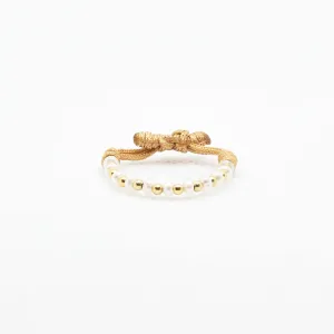 Small Pearls and Gold Bead Ring