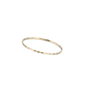 Solid Gold Delicate Matte Hammered Band, 14k