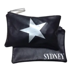 Star Personalised Leather Pouch