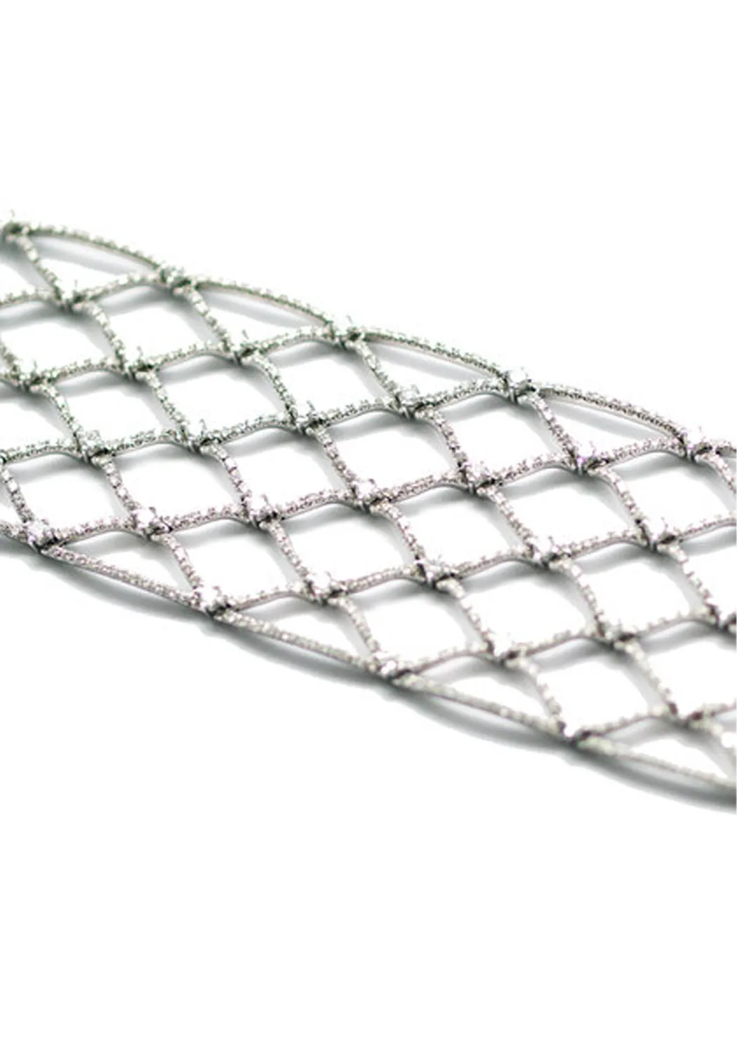 Stefan Hafner 18K White Gold Wide Diamond Fishnet Bracelet