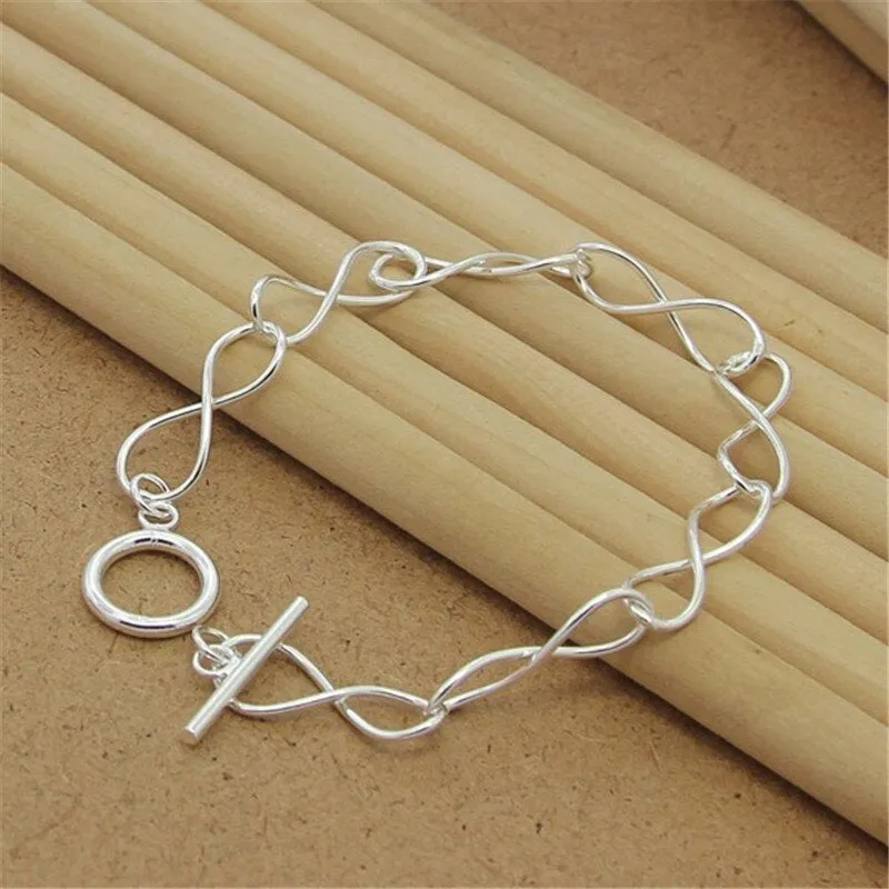 Sterling Silver Charm Jewelry Bracelet For Women