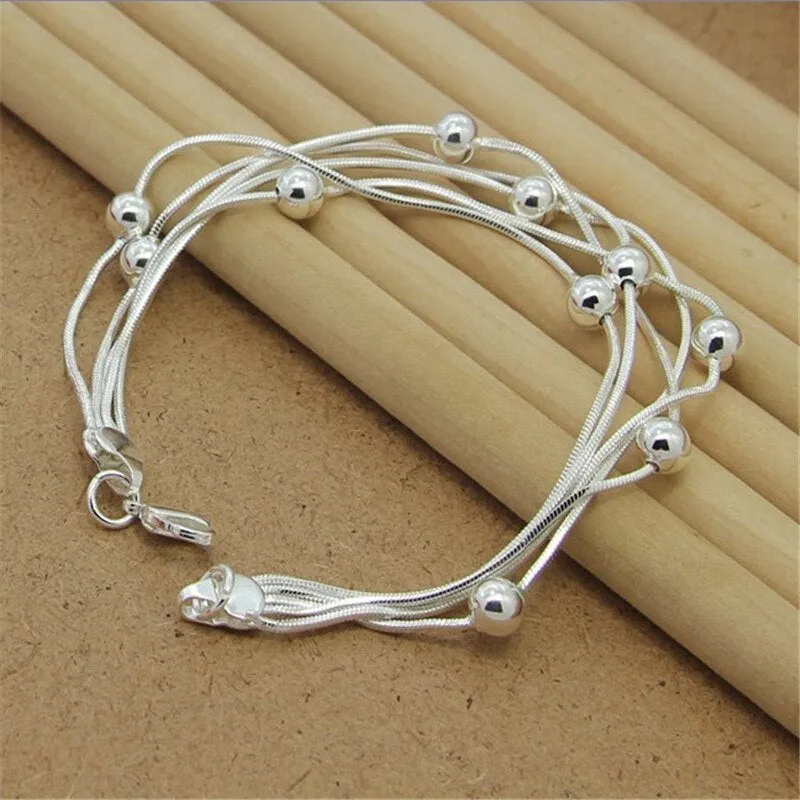 Sterling Silver Charm Jewelry Bracelet For Women