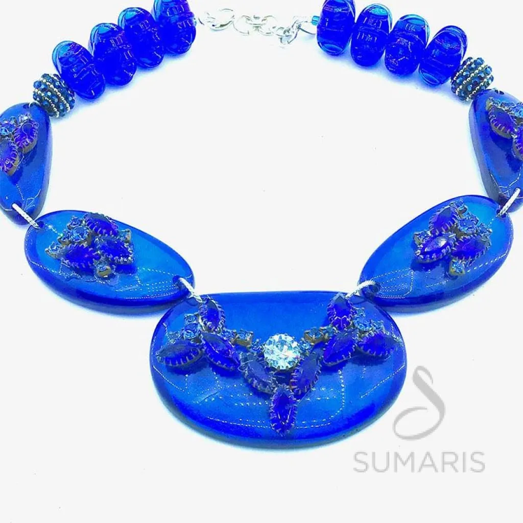 THE BLUES OOAK STATEMENT NECKLACE