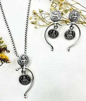 The Silver Lakshmi Pendant Set