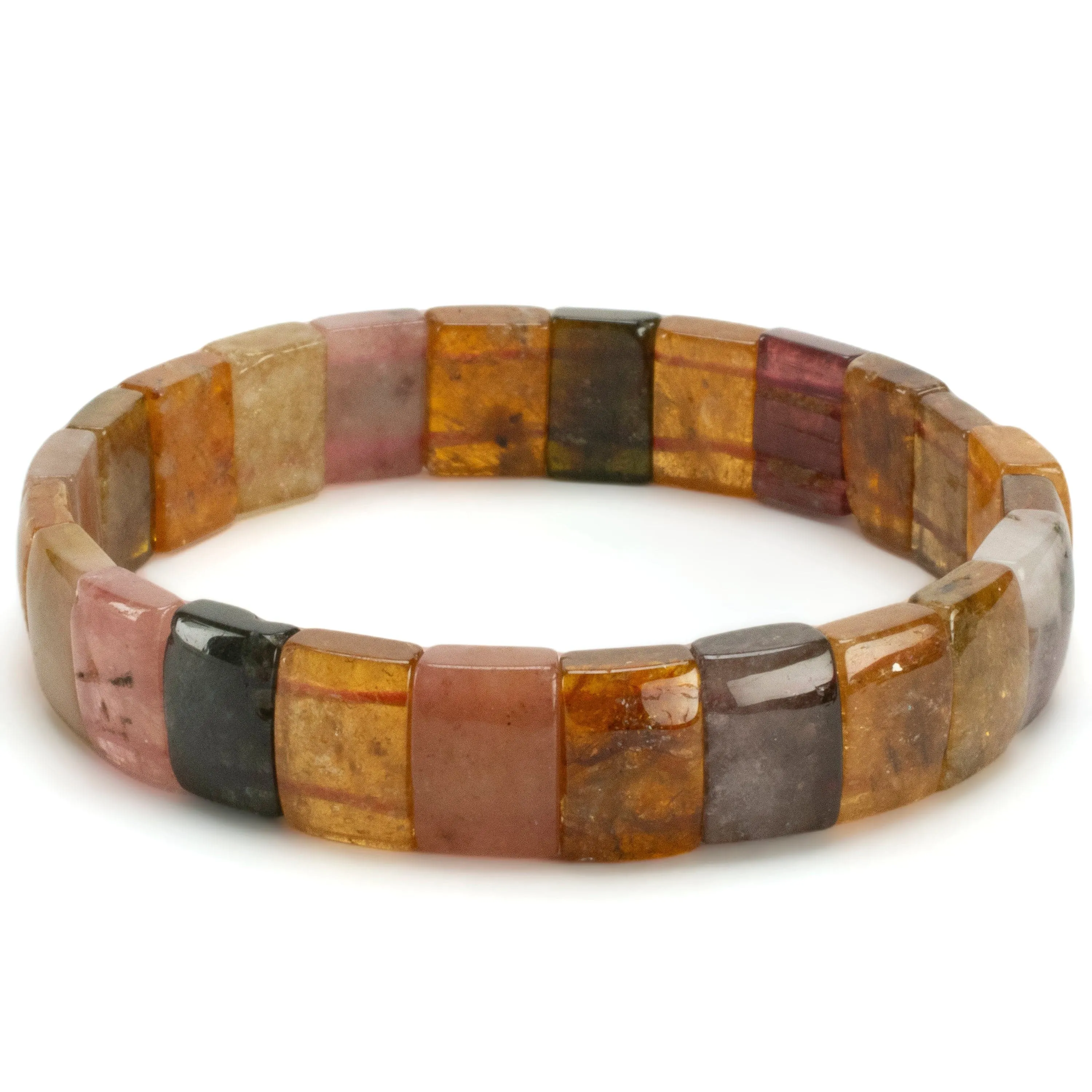 Tourmaline Rectangular Gemstone Elastic Bracelet