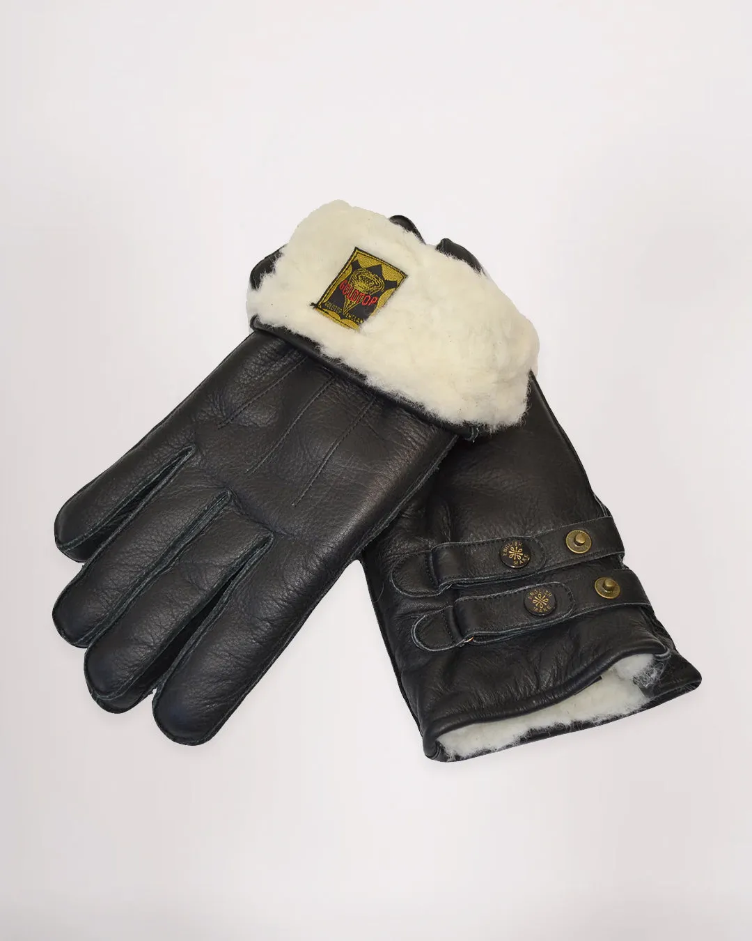 Twin Strap Merino Wool Lined Cafe Racer Gloves