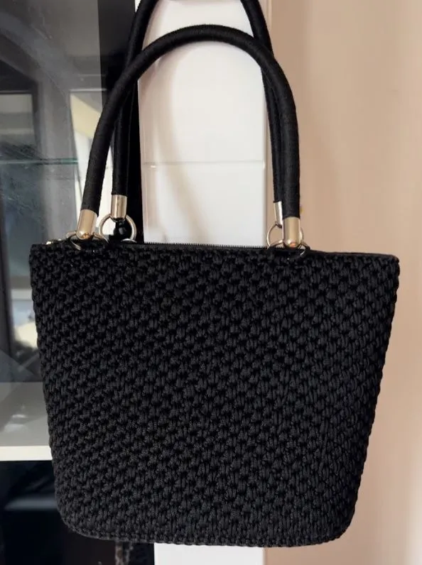 Udinma Black Woven Handbag