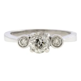 Vintage Engagement Ring, Old Euro 0.80ct