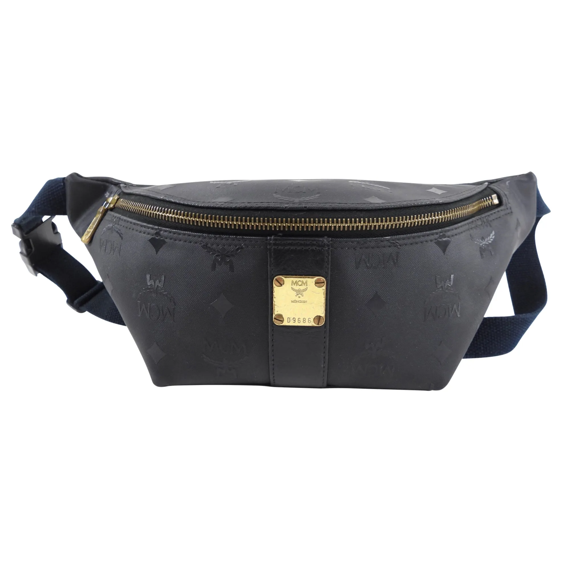 Vintage MCM Black Logo Belt Bag