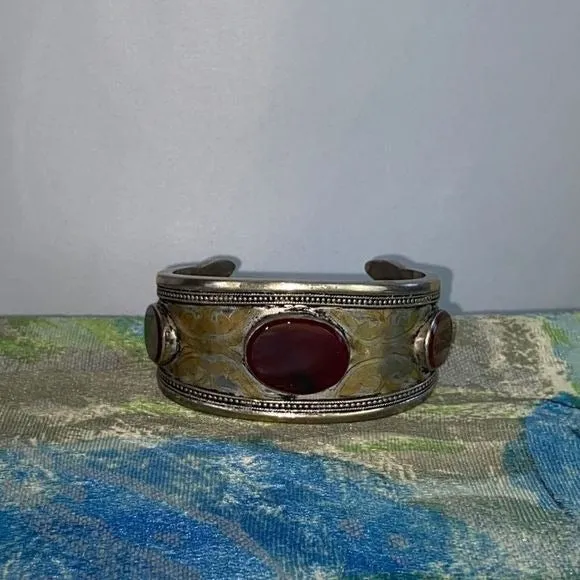 VintageYemeniTribal w/ Carnelian Cuff Bracelet