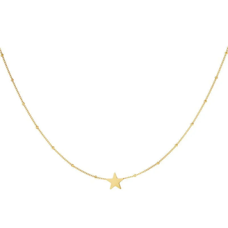 Zircon Moon Star Pendant Necklace